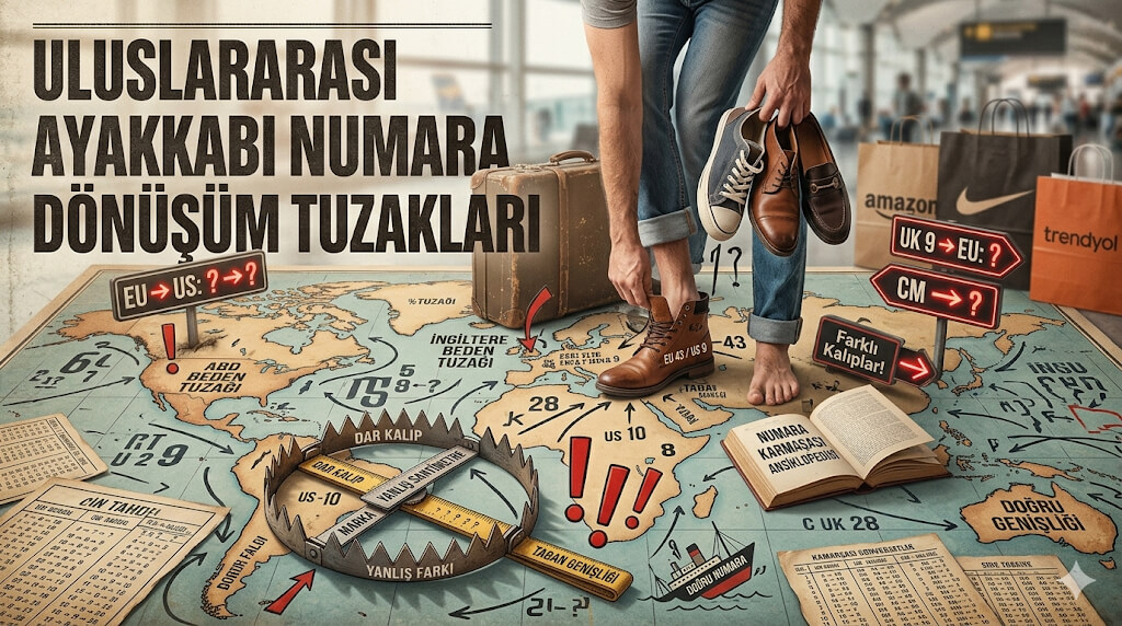 EU UK US ayakkabı numara dönüşüm farklarını anlatan rehber görseli